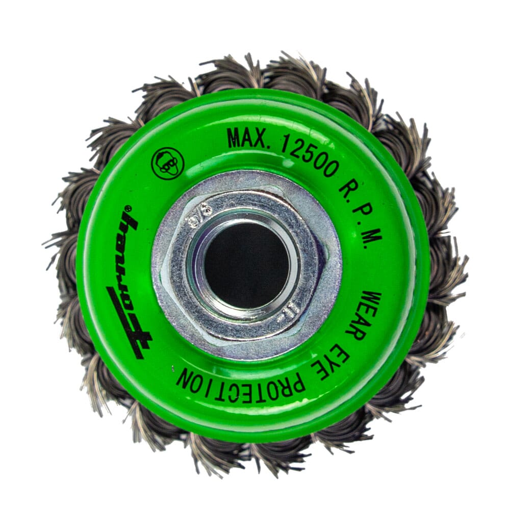 Cup Brush, Knotted, 2-3/4 in x .020 in x 5/8 in-11 Arbor